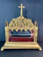 Reliekhouder - Verguld brons - 1850-1900 - Neogotische, Antiek en Kunst