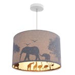 Grijze dieren hanglamp Safari, Binnenzijde doorschijnend, Ophalen of Verzenden, Nieuw