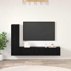 vidaXL Wand tv-kast Wandgemonteerd 2 pcs Zwart Eiken Bewerkt, Minder dan 50 cm, Verzenden, Nieuw, Minder dan 100 cm