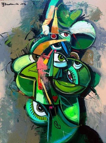 Andrzej Gudaski - Perspective view, Antiek en Kunst, Kunst | Schilderijen | Modern