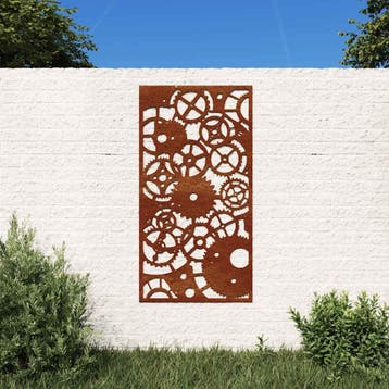 vidaXL Wanddecoratie tuin tandwielontwerp 105x55 cm, Verzenden, Nieuw