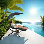 Hangstoel Elaria met zonnedak en zijvak - zwart, Tuin en Terras, Verzenden, Nieuw