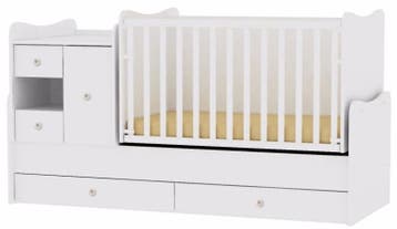 Lorelli Mini Max White 2-in-1 Bed en Commode, Verzenden, Nieuw