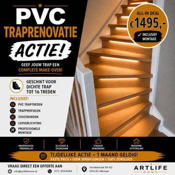 ULTRA ALL-IN  PVC Traprenovatie met Gratis Trapledverliching, Verzenden, Nieuw, Trap, 2 tot 4 meter