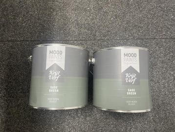 Veiling - 2x Moodpaints Krijtverf Sage Green – 2,5 L – E, Nieuw