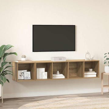 vidaXL TV-kast set 2 st Artisan Eiken Bewerkt hout, Minder dan 50 cm, Verzenden, Nieuw, Minder dan 100 cm