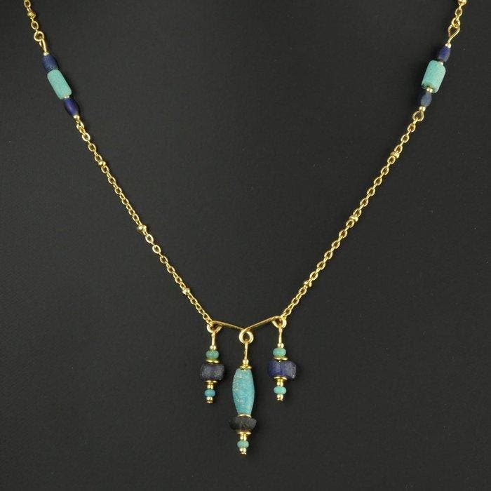 Oud-Romeins Ketting met romeinse glaskralen, Antiek en Kunst, Antiek | Overige Antiek