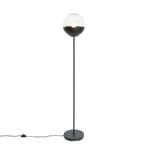 Retro vloerlamp zwart met helder glas - Eclipse, Verzenden, Nieuw, Glas, Retro