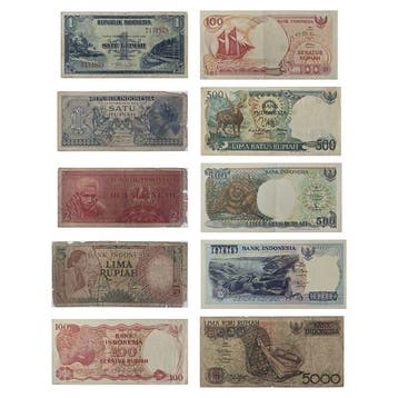 Republiek Indonesië. 1, 2 - 1/2, 5, 100, 500, 1000 & 5000