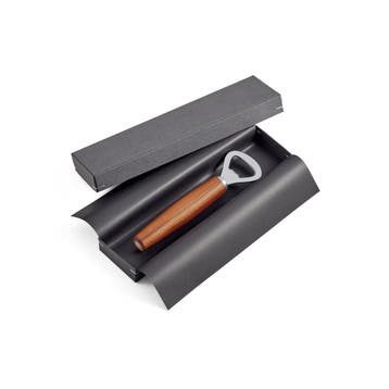 Triangle Sense Flesopener – 15 cm – RVS met Pruimenhoute, Huis en Inrichting, Ophalen of Verzenden, Nieuw