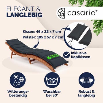 Ligbedkussen Antraciet 183x56x7cm (Ligbed - Lounge), Verzenden, Nieuw