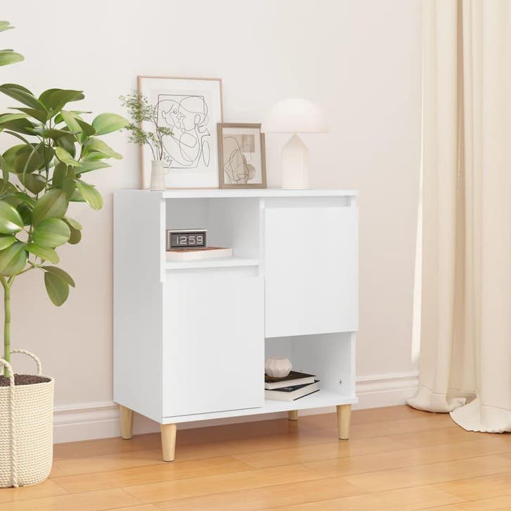 vidaXL Dressoir 60x35x70 cm bewerkt hout wit, Huis en Inrichting, Kasten | Dressoirs, 25 tot 50 cm, Nieuw, 50 tot 100 cm, Overige houtsoorten
