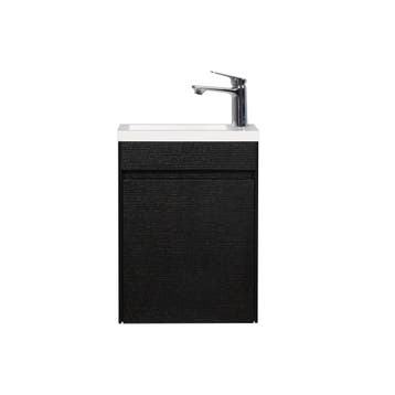 Fonteinmeubel Antonio 40cm zwart eiken met mat witte, Verzenden, Nieuw