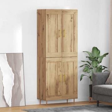 vidaXL buffetkast Artisan Eiken 69,5 x 34 x 180 cm Bewerkt, Minder dan 50 cm, Verzenden, Nieuw, Minder dan 100 cm