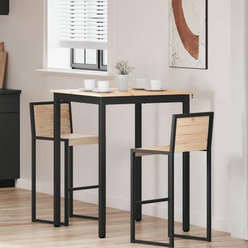 vidaXL Bartafel 80 x 80 x 105 cm Massief grenenhout Naturel, Verzenden, Nieuw