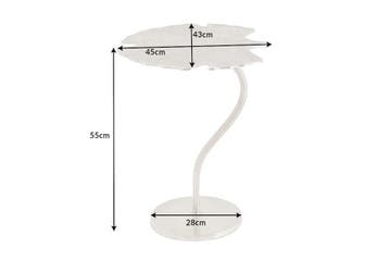 Decoratieve bijzettafel GINKGO LEAF 45cm zilver handgemaakt, Ophalen of Verzenden, Nieuw