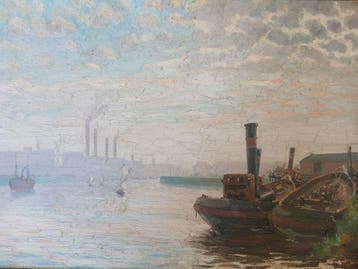 Hollandse School (XIX-XX) - impressionistisch havengezicht