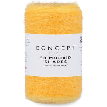 Katia Concept 50 Mohair Shades - 46 geel - Mohair Garen, Hobby en Vrije tijd, Breien en Haken, Ophalen of Verzenden, Nieuw