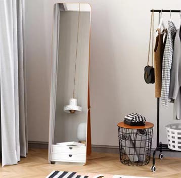 Staande Spiegel Volledig – Houten Frame, Vrijstaand of Wandm, Verzenden, Nieuw