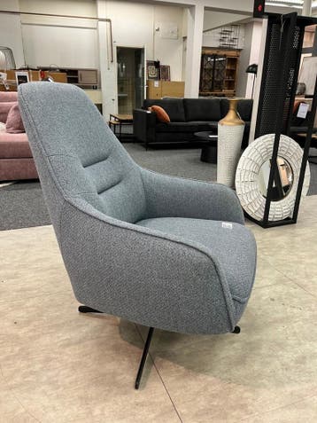 Draai fauteuil Frankrijk, geweven navy blauw, Nieuw