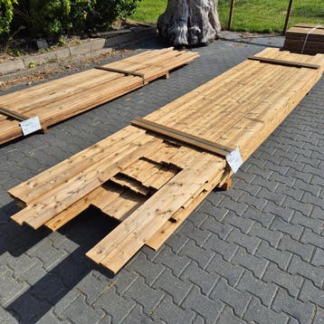 Thermo Vuren Geschaafde Plank 3300-4800x66-100x18mm, Doe-het-zelf en Verbouw, Platen en Panelen, Ophalen of Verzenden, Nieuw