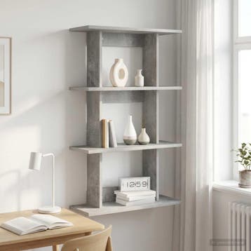 vidaXL Wandplank Muurmontage Betongrijs 56 x 20 x 90 cm, Huis en Inrichting, Woonaccessoires | Wandplanken en Boekenplanken, Verzenden