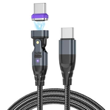 DrPhone USL 240W Magnetische USB C naar USB C Kabel - 180° W, Verzenden, Nieuw