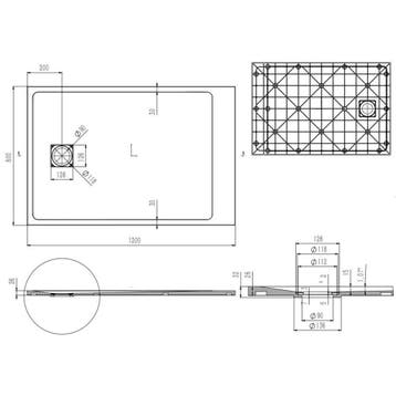 Douchebak AquaSplash Naxos SMC 120x80 cm Stone-look Mat Wit, Doe-het-zelf en Verbouw, Ophalen of Verzenden, Nieuw
