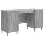 vidaXL Bureau met plank Grijs sonoma 142,5 x 50 x 75 cm, Verzenden, Nieuw