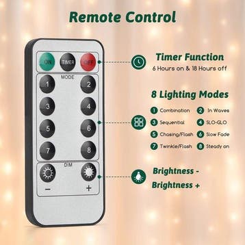 Aigostar LED Lichtgordijn - 120 leds - 3M - Klokken en Sterr, Verzenden, Zo goed als nieuw