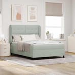 vidaXL Boxspringbed met matras Lichtgrijs 200 x 140 cm, Verzenden, Nieuw, Stof