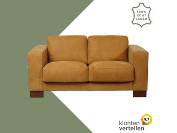 Leren bank Clear - 2 zits, Huis en Inrichting, Bohemian, Eigentijds, Modern, Retro, Vintage, 150 tot 200 cm, Nieuw, Ophalen of Verzenden