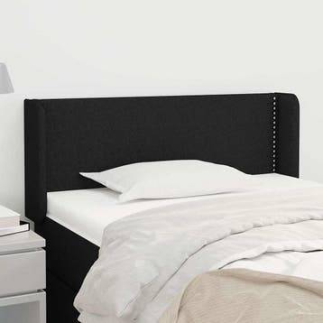 vidaXL Hoofdbord met randen 83x16x78/88 cm stof zwart, Verzenden, Nieuw, Zwart, Stof