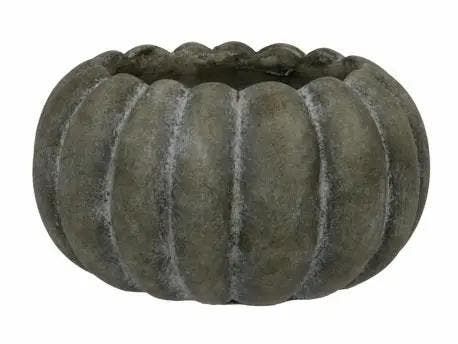 Cement bloempot pompoen decoratieve pot old green 20.5x10.5, Hobby en Vrije tijd, Knutselen, Nieuw, Ophalen of Verzenden