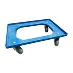 Kunststof dolly blauw 610x410x170 mm, rubberen zwenkwielen,, Ophalen of Verzenden, Overige typen, Emtrade NL