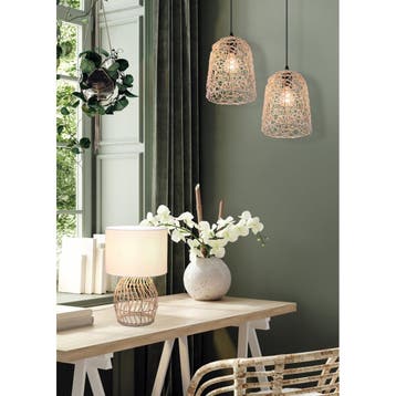LED Tafellamp - Tafelverlichting - Trion Samir - E27 Fitting, Ophalen of Verzenden, Nieuw, Hout, Overige fittingen