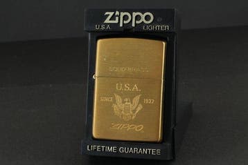 Zippo - Solid Brass U.S.A. Eagle Emblem Windproof -, Nieuw