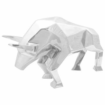 vidaXL Stierensculptuur Zilver 74 x 23 x 30 cm Aluminium, Verzenden, Nieuw