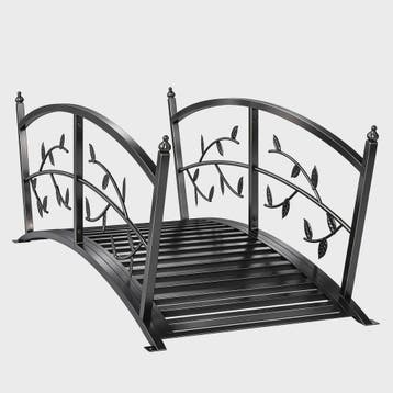 Metalen Tuinbrug 1.2m met Sierlijke Bladmotieven en Veilighe, Verzenden, Nieuw