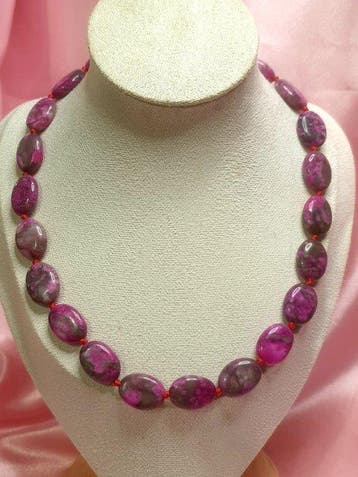 Mexicaanse roze Crazy Lace-agaat - Halsketting