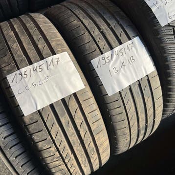 2 x Continental SportContact 5 195-45-17 Zomerbanden 4,5mm, Gebruikt, 17 inch, Ophalen of Verzenden, Band(en)