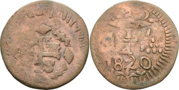 1/4 Real 1820 Republik Großkolumbien 1819-1830, Verzenden