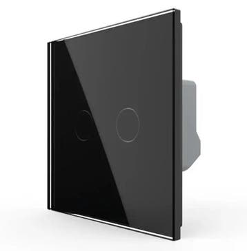 Livolo Touchscreen Schakelaar | Zwart | 2-voudig | Aan/Uit, Ophalen of Verzenden, Nieuw, Schakelaar