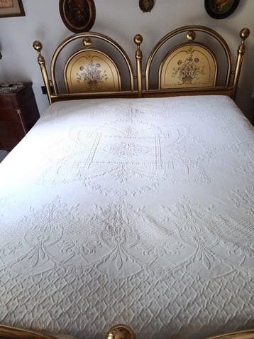 Deken - 270 cm - 250 cm - Puur katoen vintage