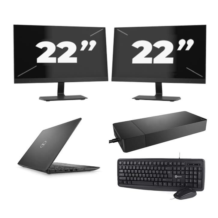 Dell Latitude 3590 -   i3-7e  8GB  - 256GB  + 2x 22 inch ., Computers en Software, Windows Laptops, SSD, 15 inch, Qwerty, Refurbished