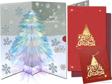 Kerstkaart fonkelende kerstboom 3D pop-up kaart, Verzenden, Nieuw