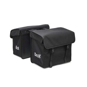 Beck Dubbele Fietstas Canvas Medium Black, Verzenden, Nieuw