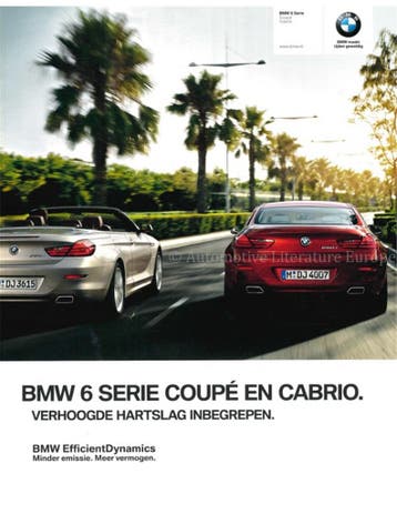 2013 BMW 6 SERIE BROCHURE NEDERLANDS, Nieuw, BMW, Author
