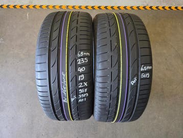 235/40/19 96Y RO1 BRIDGESTONE ZOMERBANDEN 6,5MM PROFIEL 2X, Gebruikt, 235 mm, Band(en), Personenwagen
