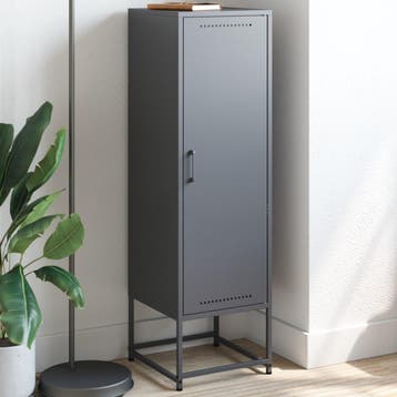 vidaXL buffetkast 36x39x123 cm staal antracietkleurig, Minder dan 50 cm, Verzenden, 100 tot 150 cm, Nieuw
